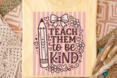 Teach Them To Be Kind Png, Retro Striped Teacher Png. Product Image 2