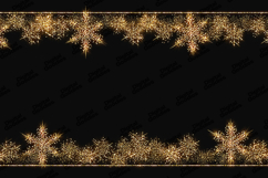 Gold Glowing Snowflake Border Winter Christmas Frame Design Product Image 1