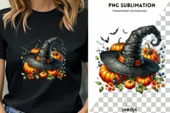 Witch Hat PNG Digital Print, Halloween Watercolor Product Image 1