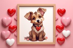 Cute Valentine Dog Clipart, Valentines Day Dog Clipart Product Image 3