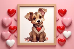 Cute Valentine Dog Clipart, Valentines Day Dog Clipart Product Image 3