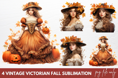 Vintage Victorian Fall Sublimation Clipart Product Image 1