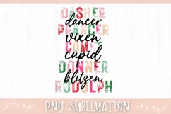 Christmas PNG, Reindeer Names PNG Product Image 1