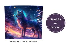 Winter Tumbler Sublimation Design, Magic White Wolf Tumbler Product Image 3
