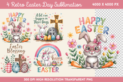 Retro Easter Day Sublimation PNG Product Image 1