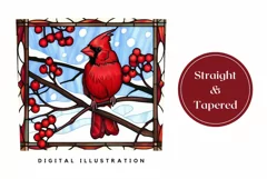 Christmas Tumbler Wrap, Stained Glass Cardinal Tumbler Product Image 3