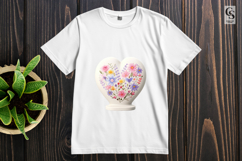 Floral Heart Jug Clipart Sublimation PNG Product Image 2