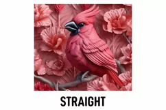 3D Cardinal Bird Tumbler Sublimation Wrap | 3D Tumbler Wrap Product Image 2