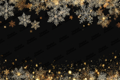 Gold Snowflake Border Background Christmas Winter Design Product Image 1