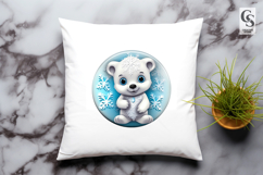 Cute Polar Bear Snowflake Clipart Sublimation PNG Product Image 3