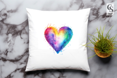 Rainbow Glitter Heart Clipart Sublimation PNG Product Image 3