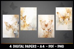 4 Digital Papers Vintage Butterfly I Planner Pages Product Image 2