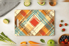Retro Fall Plaid Cutting Boards sublimation Designs Product Image 3
