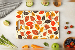 Fall Gentle Leaves Cutting Boards sublimation Design Product Image 3