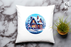 Cozy Snow Winter House Clipart Sublimation PNG Product Image 3