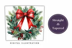 Christmas Tumbler Template, Watercolor Christmas Sublimation Product Image 3