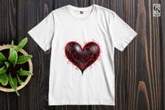 Dark Ornamental Heart Illustration Clipart Sublimation PNG Product Image 3