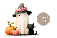 Cartoon Ghost Tumbler Wrap, Halloween Pumpkin Tumbler Product Image 3