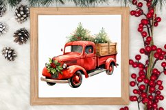 Christmas Cars Watercolor clipart, Christmas Cars Clipart Product Image 3