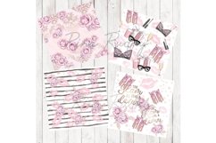Luxury digital paper pack, pink florals paper, kisses Product Image 3