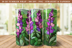 Stained Glass Lavender Flower Tumbler Wrap | 20 oz tumbler Product Image 1