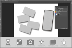Business Card With Phone Top View Product Image 2
