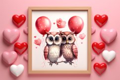 Couple Owl Valentines Day Clipart, Couple Owl Clipart Product Image 3