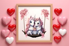 Valentine Animal On Swings Clipart, Valentine Animal Clipart Product Image 3