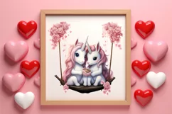 Valentine Animal On Swings Clipart, Valentine Animal Clipart Product Image 3
