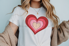 Heart With Layered Design In Shades Of Pink And Red Product Image 3