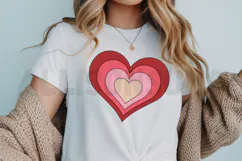 Heart With Layered Design In Shades Of Pink And Red Product Image 3