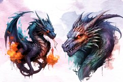 Watercolor Gothic Dragon Clipart Sublimation, Dragon Product Image 4