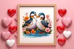 Valentines Day Mandarin Duck Couple, Christmas Clipart Product Image 3