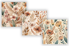 Boho Folk Floral Seamless Pattern, Bohemian Botanical Product Image 3