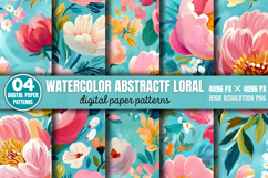 Watercolor Abstract Floral Pattern Set Bundle PNG Product Image 3