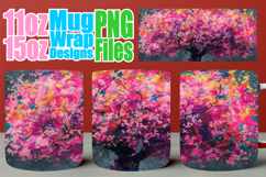 Happy moments 11oz 15oz sublimation wrap, Spring Tree Product Image 1
