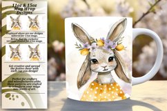 Adorable Bunny with Floral Accents Mug Wrap Product Image 1
