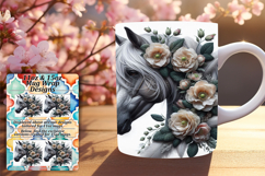 Joyful 15oz Mug Wrap Png Design , Horse Product Image 1