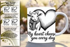 Elegant 15oz Mug Wrap Png Template , Cute Cow Product Image 1