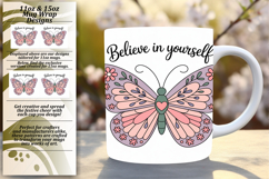 Chic 15oz Mug Wrap Png Design , Butterfly Product Image 1