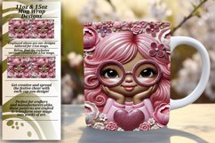 Sweet 15oz Mug Wrap Png Artwork , 3D Cupid Product Image 1