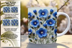 Embroidered Floral Mug Design - Sublimation 11oz 15oz Product Image 1