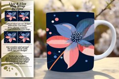Artistic Flower Mug Sublimation Wrap - 11oz/15oz Product Image 1