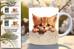 Cheeky Cat Peeking: Sarcastic Mug Wrap Collection Product Image 1