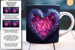 Sublimation Delight: Glossy 3D Heart Mug Wrap Product Image 1