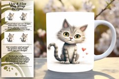 Watercolor Cat Romance: Valentines Mug Wrap Sublimation Product Image 1