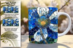 Sparkly Flower Mosaic Mug Wrap Design 11oz 15oz Product Image 1