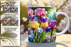 Floral 11oz Mug Wrap Png Template , Flower Product Image 1