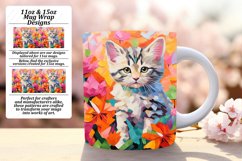 Vibrant Color Cat and Flower Mug Wrap Product Image 1