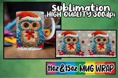 Christmas Owl Mug Wrap 11oz 15oz Sublimation Design Product Image 1